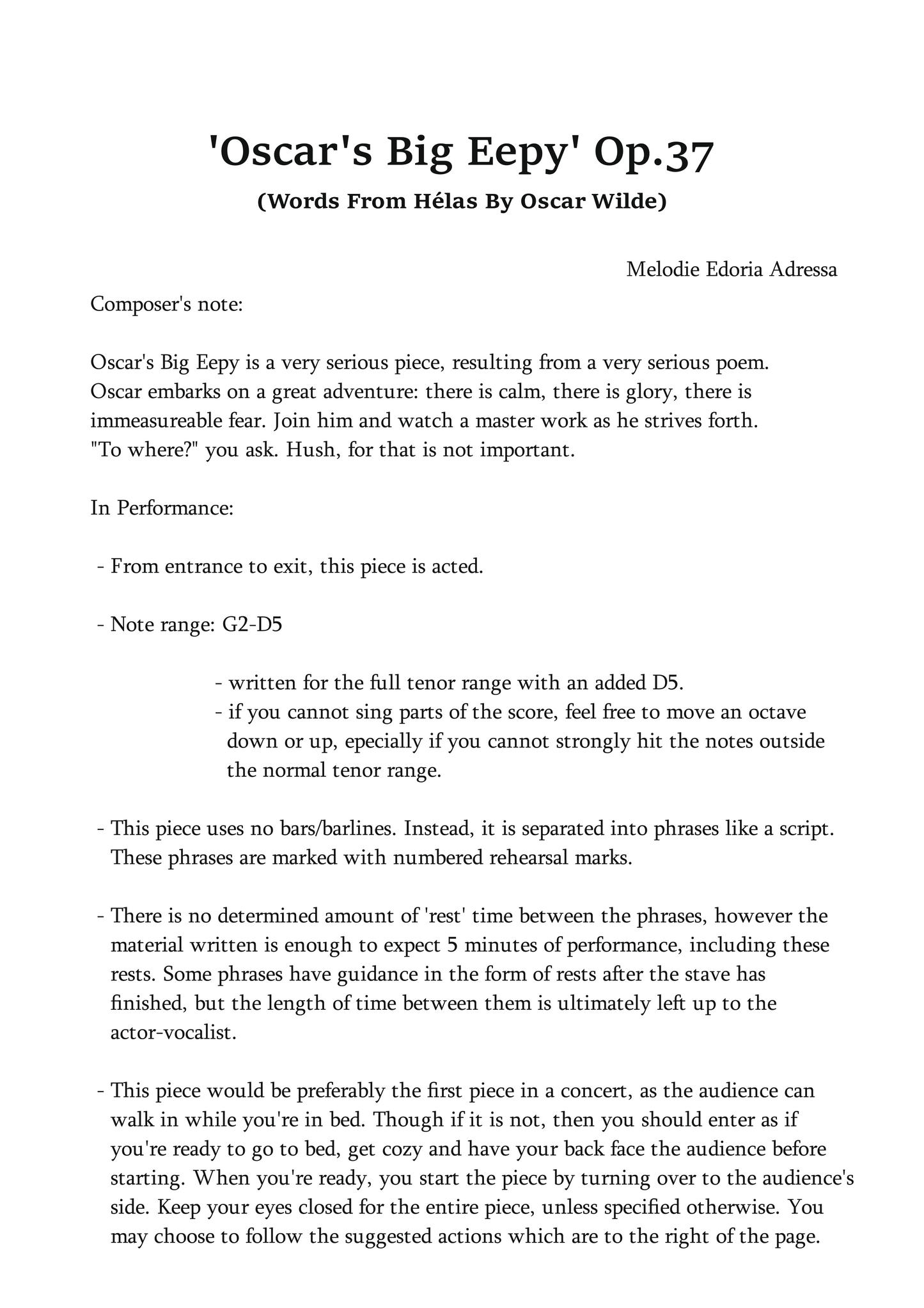 Oscar's Big Eepy Op.37 - Sheet Music