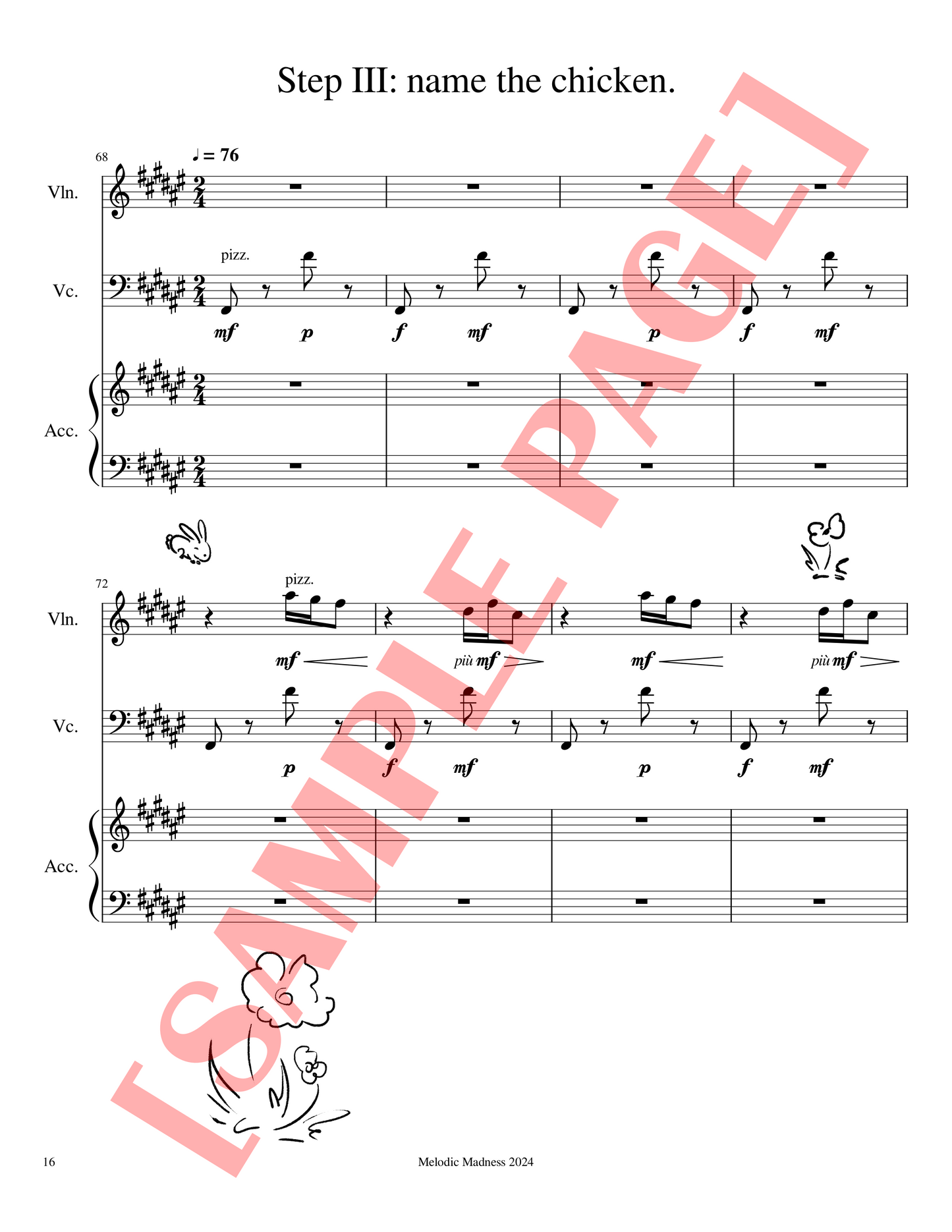 Make Friends With Chicken Op.34 - Sheet Music