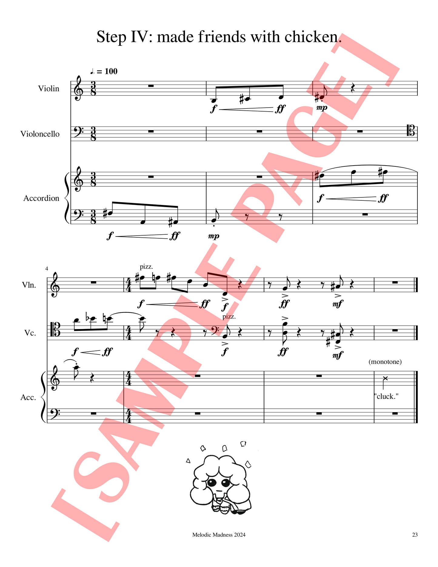 Make Friends With Chicken Op.34 - Sheet Music