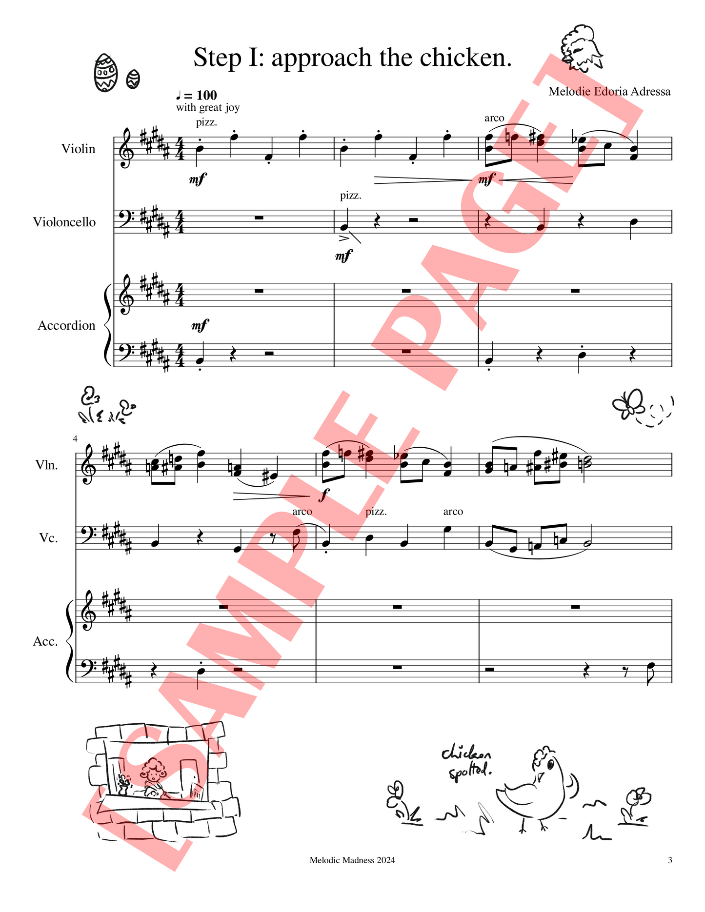 Make Friends With Chicken Op.34 - Sheet Music